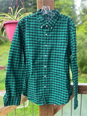 J. Crew Men’s Checked Button-Down Shirt • XL
